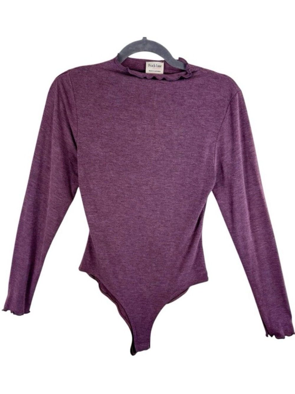 Peach Love Purple Lightweight Soft Stretchy Long Sleeve Bodysuit Size S